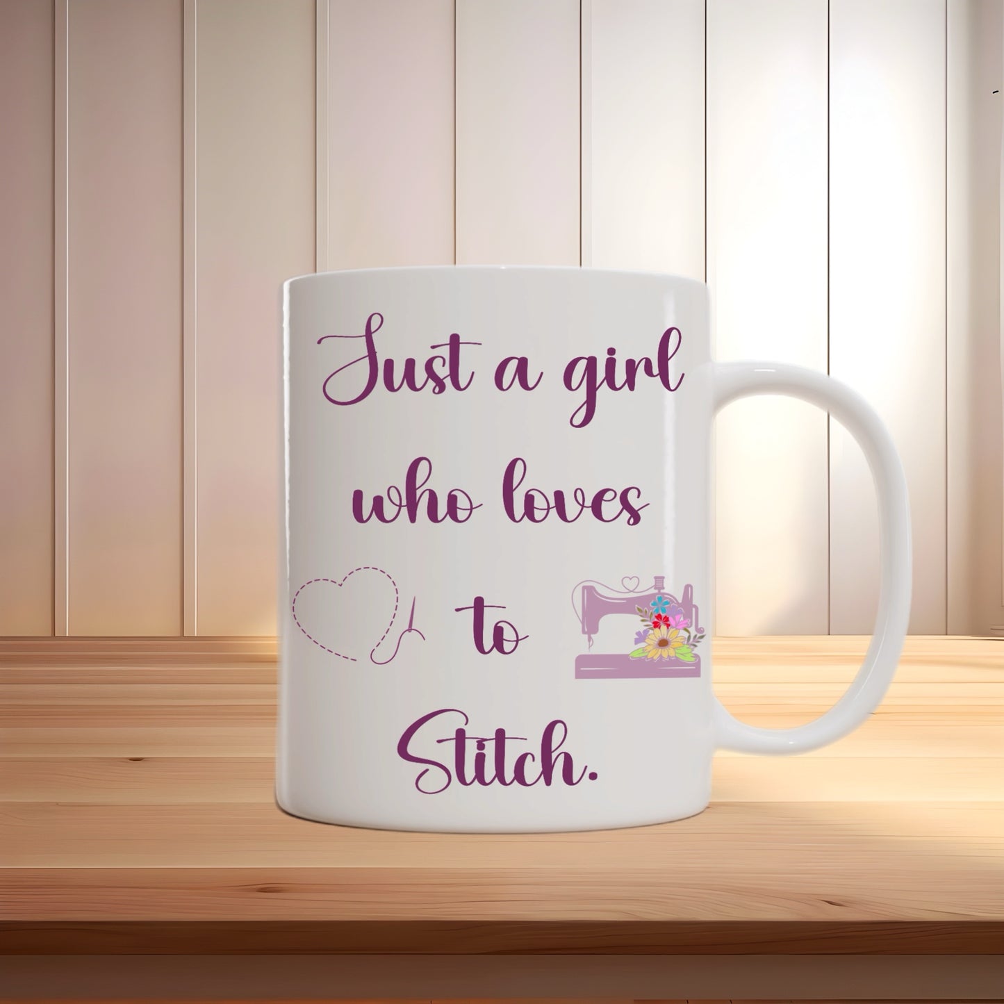Just a Girl Who Loves to Stitch Mug – Perfect for Sewing Enthusiasts