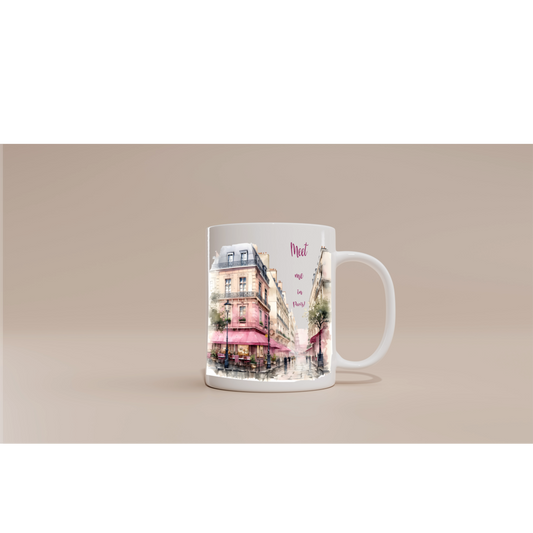 Meet Me in Paris - Romantic Parisian Café Mug