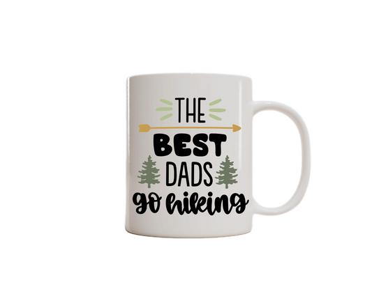 Hiking-Themed Charity Donation Mug. (The Best Dads Go Hiking)