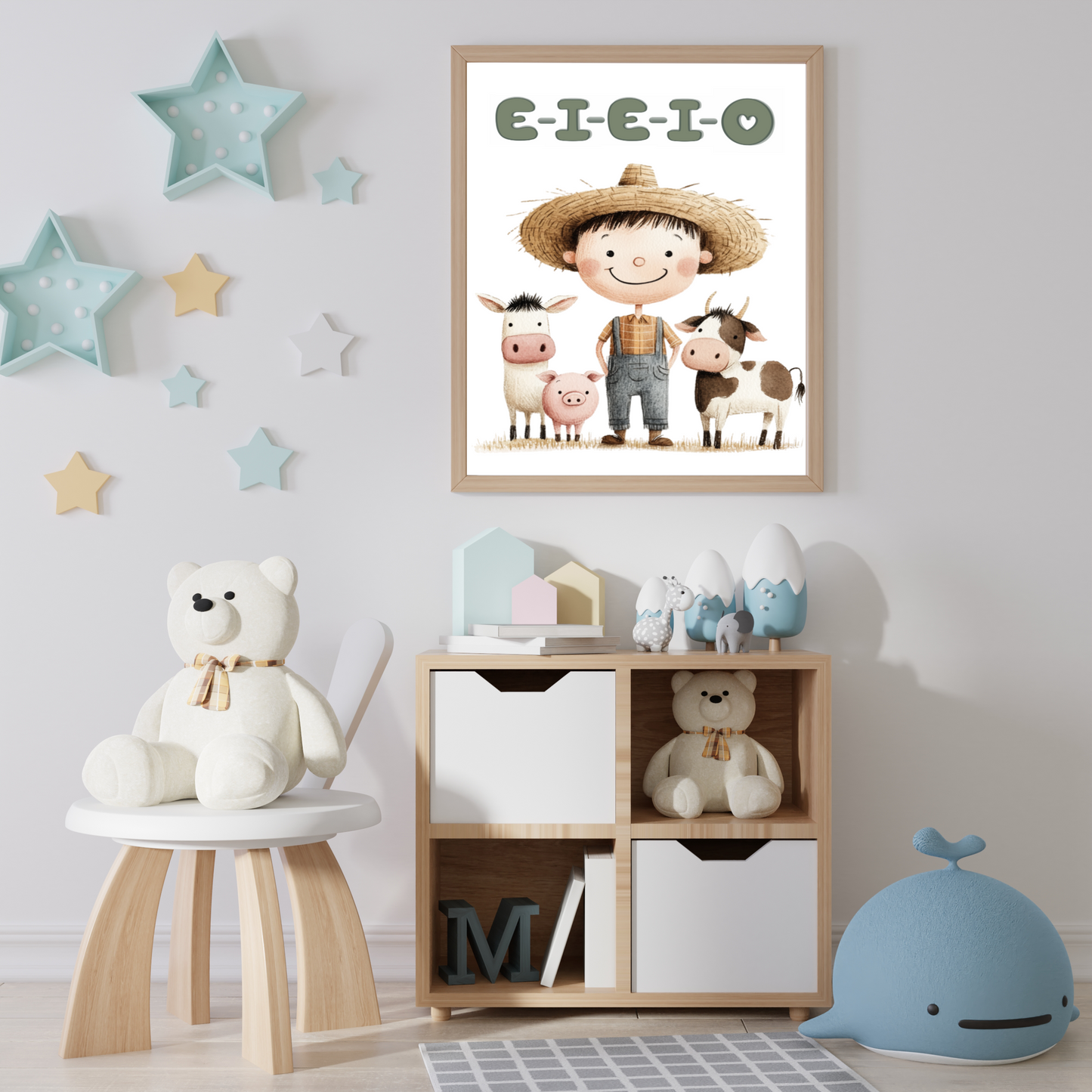 Old MacDonald – Classic Nursery Rhyme Watercolor Wall Art Print