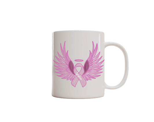Sip with Purpose – Breast Cancer Awareness Mug. Sister Angel Wings
