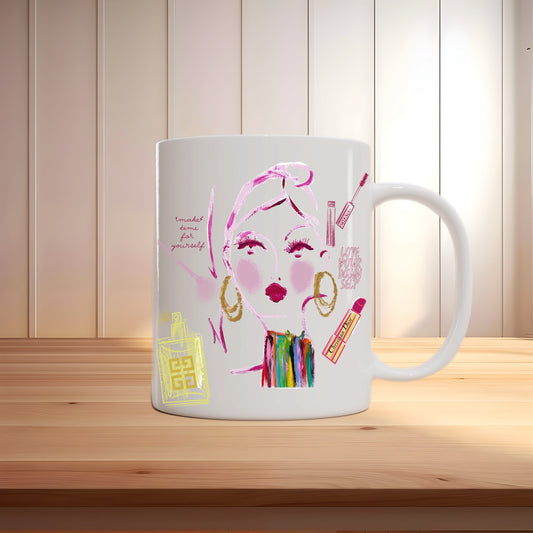 Self-Care Beauty Mug – Empowering Digital Art for Makeup & Skincare Lovers