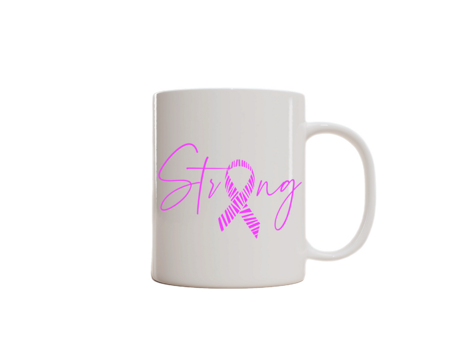 Sip with Purpose – Breast Cancer Awareness Mug. (Strong with pink ribbon