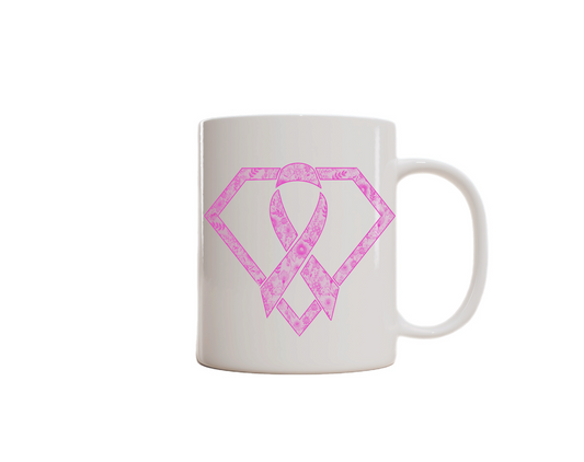 Sip with Purpose – Breast Cancer Awareness Mug. Pink floral Print