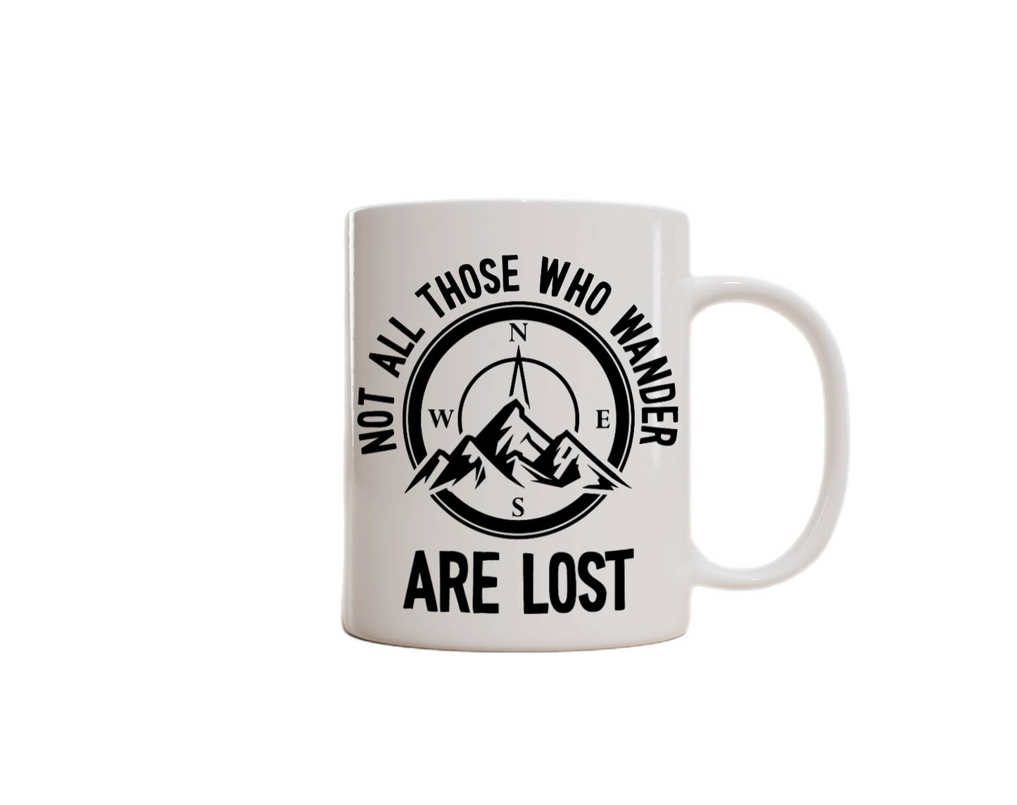 Hiking-Themed Charity Donation Mug. (Not All Those Who Wander Are Lost)