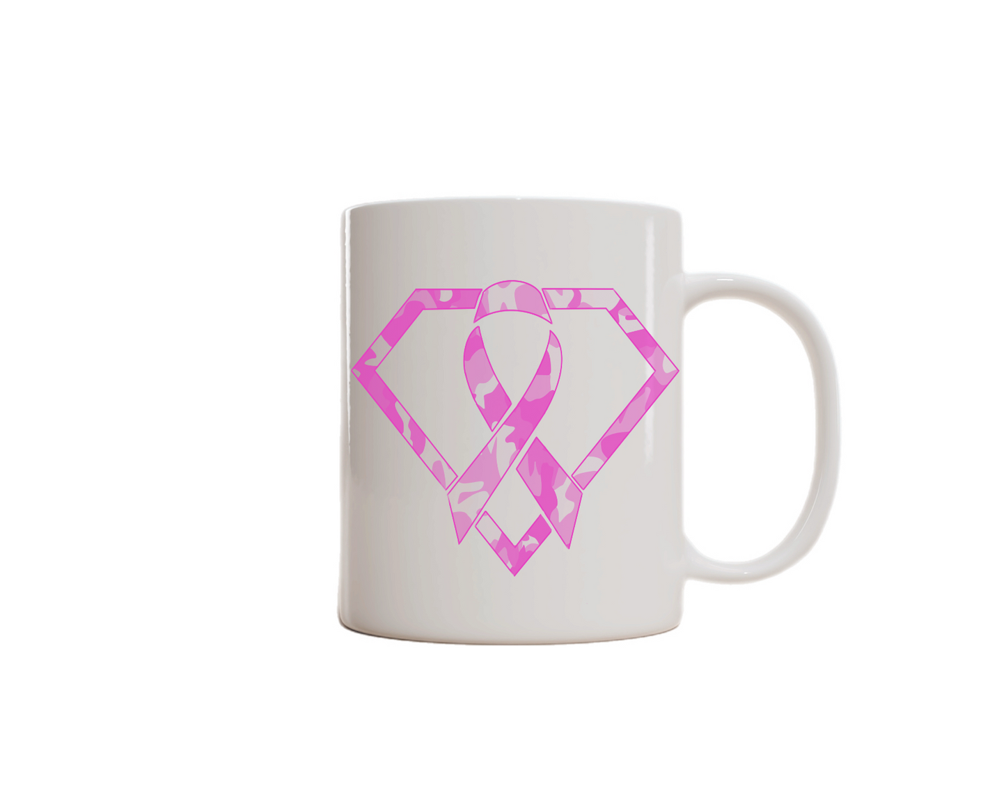Sip with Purpose – Breast Cancer Awareness Mug. Pink Camouflage Print