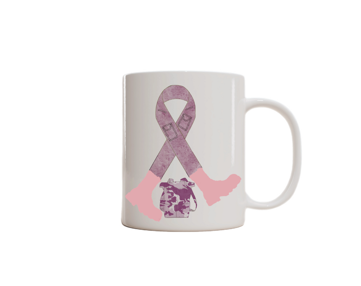 Sip with Purpose – Breast Cancer Awareness Mug. (Walking Ribbon)