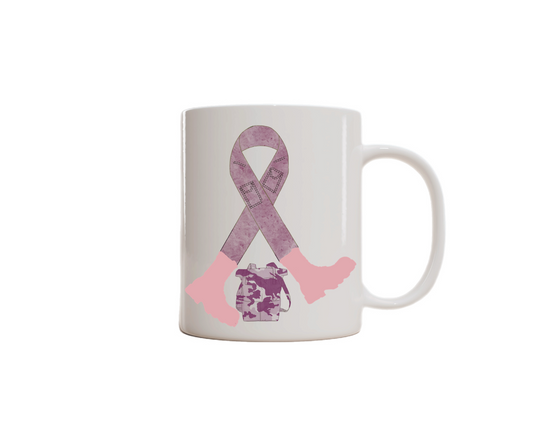 Sip with Purpose – Breast Cancer Awareness Mug. (Walking Ribbon)