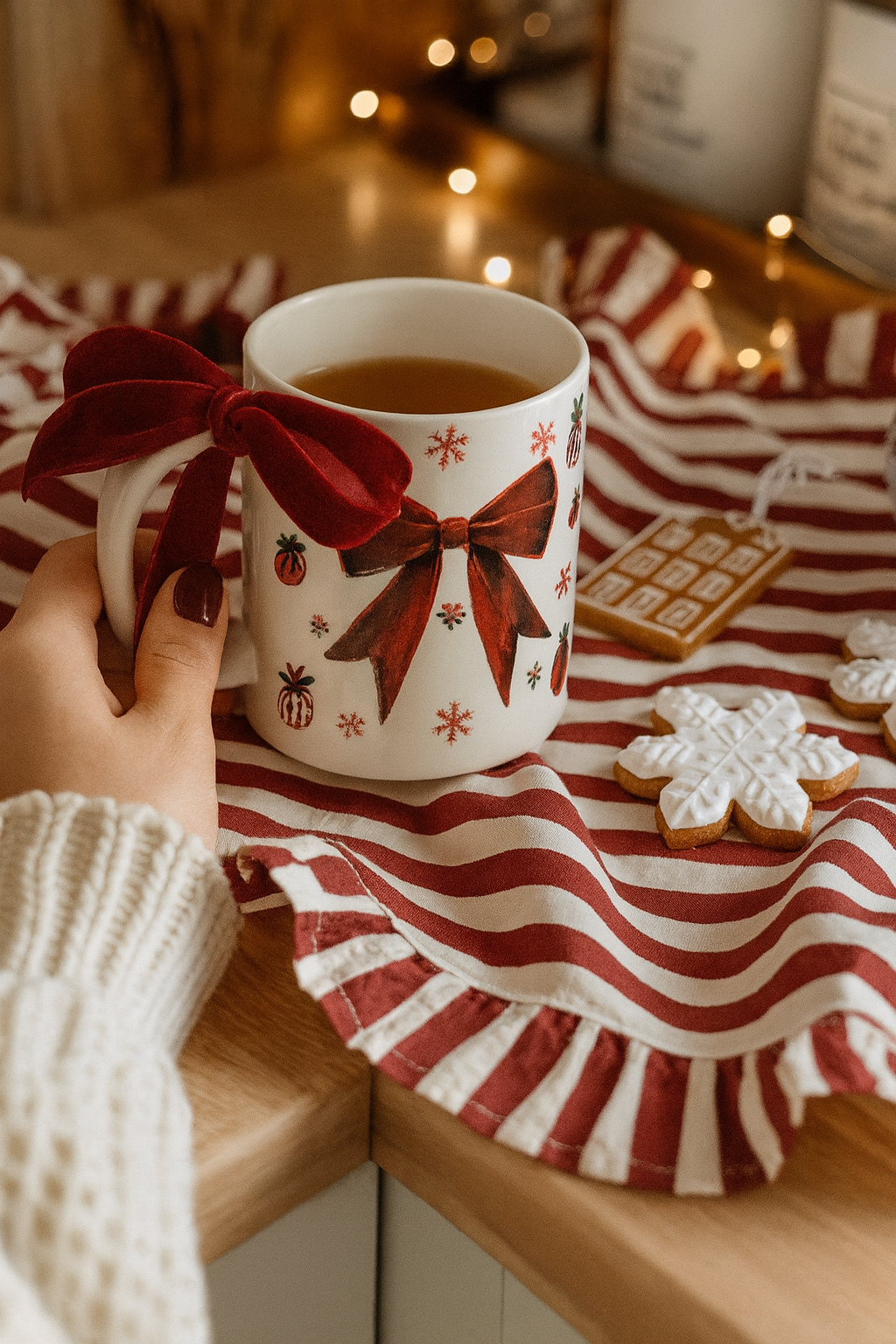 Christmas Red Velvet Bow Mug — Limited Edition
