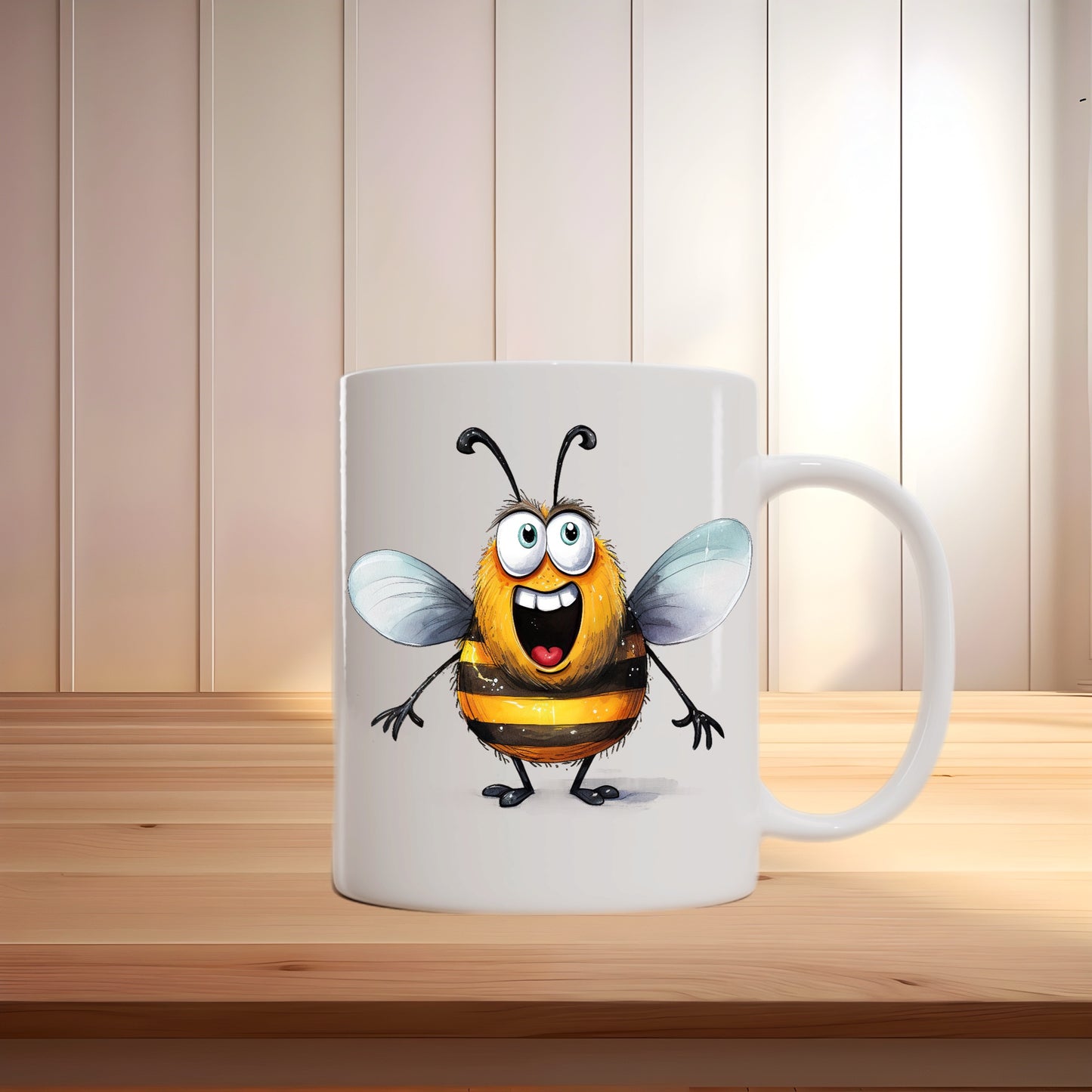 Happy Bee Mug – Add Your Own Quote