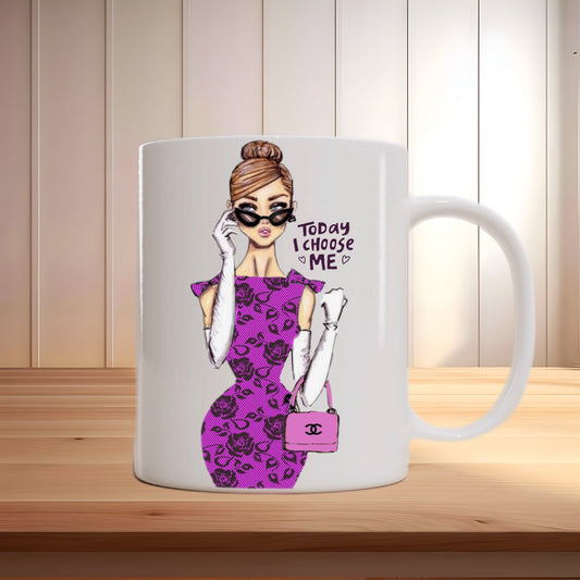 Today I Choose Me – Glamorous Fashion Illustration Mug