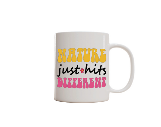 Hiking-Themed Charity Donation Mug. (Nature Just Hits Different)