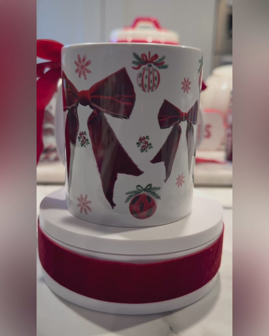 Christmas Red Velvet Bow Mug — Limited Edition